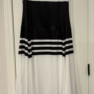 Elegant Black and White Striped Skirt